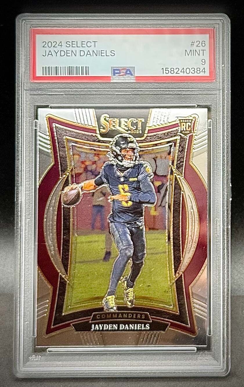 Jayden Daniels Rookie Washington Commanders 2024 Panini PSA 9 Mint Football Card